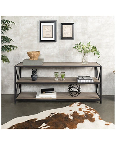 60in Industrial Wood Bookcase Home 3 60in Industrial Wood Bookcase Home - Image 3