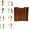 BergHOFF Gem Gold Flatware 32pc Place Setting With Storage Organizer Home