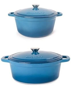 BergHOFF Neo Blue 4pc Cast Iron Dutch Ovens Set Home