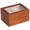 Monogrammed Cherry Wood 2 Watch Box, (A-Z) Home