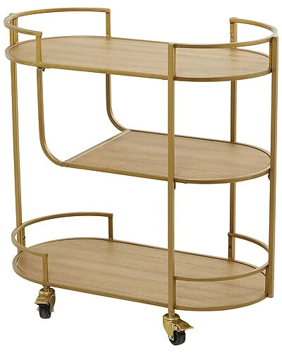 Contemporary Oval Gold Wood Bar Cart Home 1 Contemporary Oval Gold Wood Bar Cart Home