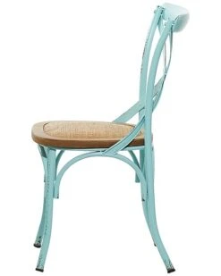 Farmhouse Solid Blue Metal Dining Chair Home -Home Furnishing Store 3050426038 RLLD 4