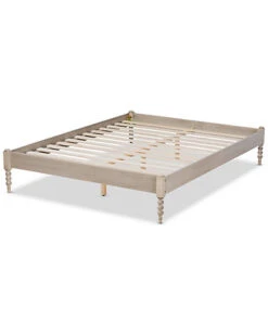 Cielle Antique Oak Queen Size Platform Bed Frame Home 7 Cielle Antique Oak Queen Size Platform Bed Frame Home -Home Furnishing Store 3050436757 RLLD 3