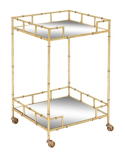 Gold Iron Traditional Bar Cart Home 2 Gold Iron Traditional Bar Cart Home - Image 2