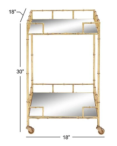 Gold Iron Traditional Bar Cart Home 3 Gold Iron Traditional Bar Cart Home - Image 3