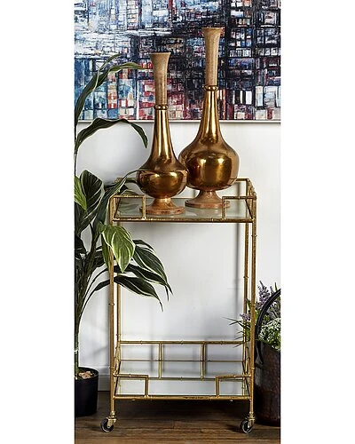 Gold Iron Traditional Bar Cart Home 4 Gold Iron Traditional Bar Cart Home - Image 4