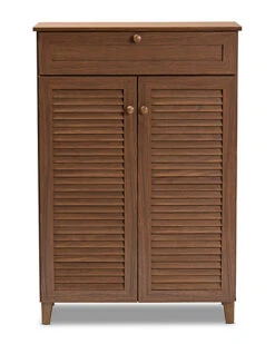 Baxton Studio Coolidge 5-Shelf Shoe Storage Cabinet Home -Home Furnishing Store 3050443207 RLLD 3
