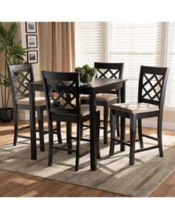 Baxton Studio Alora 5pc Pub Set Home -Home Furnishing Store 3050443405 RLLD 4