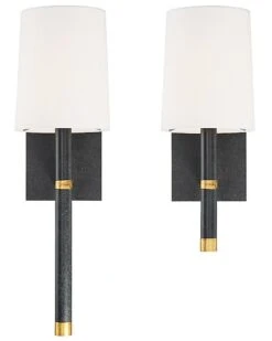 Weston 1-Light Black & Antique Gold Wall Mount Home