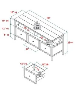 Modern Farmhouse Two-Tone Solid Wood TV Stand For TVs Up To 65in Home 5 Modern Farmhouse Two-Tone Solid Wood TV Stand For TVs Up To 65in Home -Home Furnishing Store 3050467789 RLLD 3