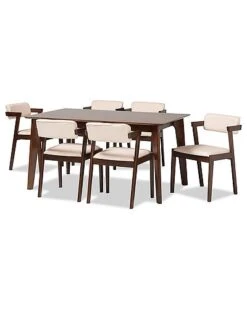 Baxton Studio Althea Mid-Century Modern Transitional 7Pc Dining Set Home