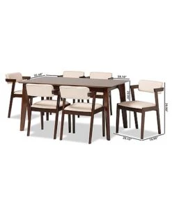 Baxton Studio Althea Mid-Century Modern Transitional 7Pc Dining Set Home -Home Furnishing Store 3050471124 RLLD 3
