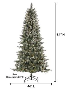 7ft Lightly Flocked Natural Cut Artic Pine With Glitter And 400 Clear Lights Home -Home Furnishing Store 3050474386 RLLD 3