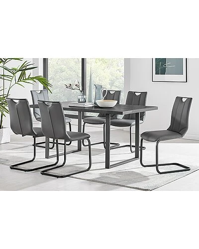 Fenton And Gray Pacific 7pc Modern Rectangular Dining Set Home 2 Fenton And Gray Pacific 7pc Modern Rectangular Dining Set Home - Image 2