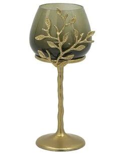 Capri Leaf Glass Candle Holder