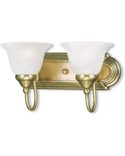 Livex Lighting Belmont 2-Light Antique Brass Bath-Light Home