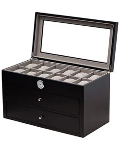 Black Wood 36 Watch Case Home
