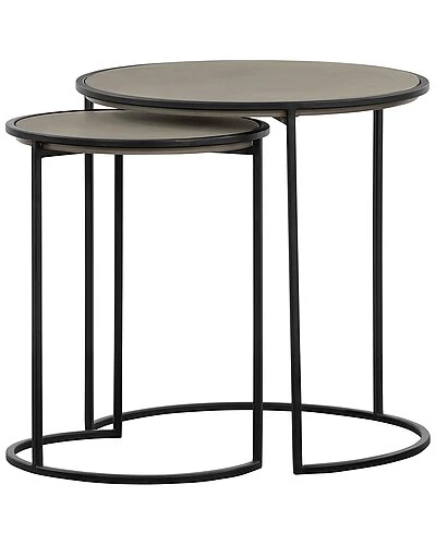 Rina Concrete And Metal 2Pc Nesting End Table Home 1 Rina Concrete And Metal 2Pc Nesting End Table Home