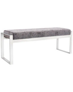 Luxe Collection Grey Velvet Bench