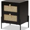 Baxton Studio Rimba Natural Rattan 2-Drawer Nightstand Home