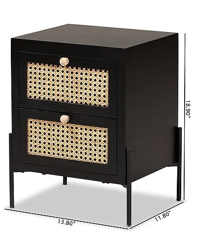 Baxton Studio Rimba Natural Rattan 2-Drawer Nightstand Home 3 Baxton Studio Rimba Natural Rattan 2-Drawer Nightstand Home - Image 3
