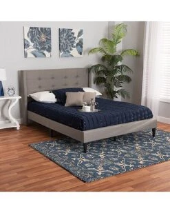 Baxton Studio Casol Mid-Century Modern Upholstered Platform Bed Home 5 Baxton Studio Casol Mid-Century Modern Upholstered Platform Bed Home -Home Furnishing Store 3050554144 RLLD 3