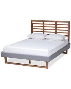 Baxton Studio Rina Modern & Contemporary Upholstered & Wood Full Platform Bed Home