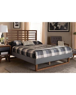 Baxton Studio Rina Modern & Contemporary Upholstered & Wood Full Platform Bed Home -Home Furnishing Store 3050567400 RLLD 4