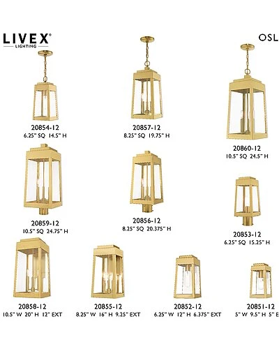 Livex Lighting 3-Light Satin Brass Outdoor Pendant Lantern Home 5 Livex Lighting 3-Light Satin Brass Outdoor Pendant Lantern Home - Image 5