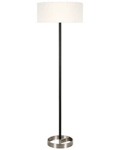 Home Furnishing Store 21 Estella Two-Tone Matte Black & Brushed Nickel Floor Lamp Home