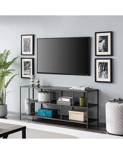 Winthrop 55in Aged Steel TV Stand With Metal Shelves Home 3 Winthrop 55in Aged Steel TV Stand With Metal Shelves Home - Image 3