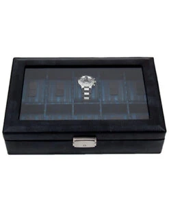Leather 10-Watch Case Home