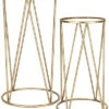 Metal Mirror Accent Table Set