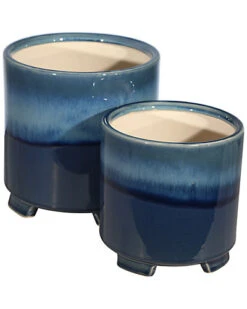 Ceramic Footed Planter Set
