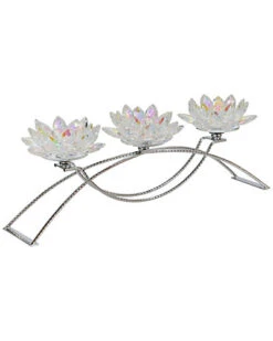 Metal Glass Lotus Candleholder
