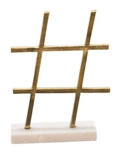 Metal Marble Hashtag Table