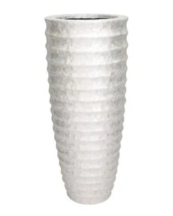 White Polystone Coastal Vase Home