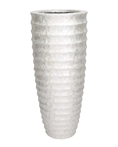 White Polystone Coastal Vase Home 1 White Polystone Coastal Vase Home