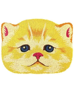 Bleach Yellow Cat Face Doormat Home