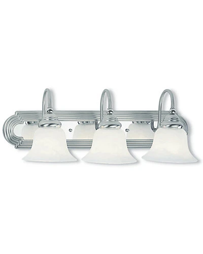 Livex Lighting Belmont 3-Light BN W/ CH Insert Bath-Light Home 1 Livex Lighting Belmont 3-Light BN W/ CH Insert Bath-Light Home