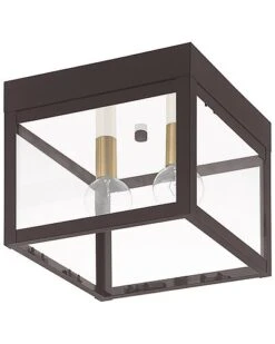 Livex Lighting 2-Light Bronze Outdoor Ceiling Mount Home