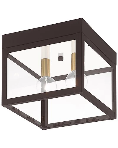 Livex Lighting 2-Light Bronze Outdoor Ceiling Mount Home 2 Livex Lighting 2-Light Bronze Outdoor Ceiling Mount Home - Image 2