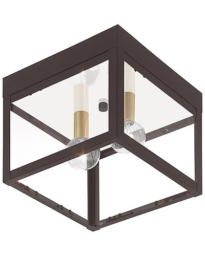 Livex Lighting 2-Light Bronze Outdoor Ceiling Mount Home 4 Livex Lighting 2-Light Bronze Outdoor Ceiling Mount Home - Image 4