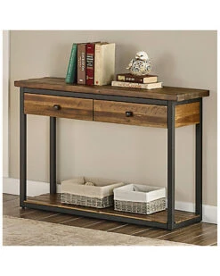 Alaterre Claremont 43in Rustic Wood Console Table With Two Drawers And Low Shelf Home 7 Alaterre Claremont 43in Rustic Wood Console Table With Two Drawers And Low Shelf Home -Home Furnishing Store 3050687188 RLLD 4