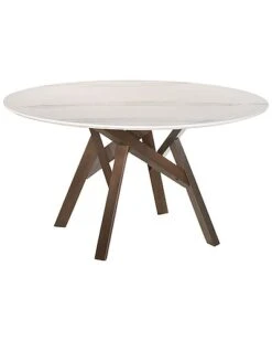 Venus 54In Round Mid-Century Modern Marble Dining Table Home