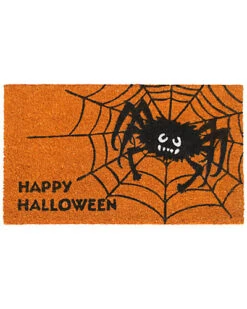 Happy Halloween Spider Web Doormat Home