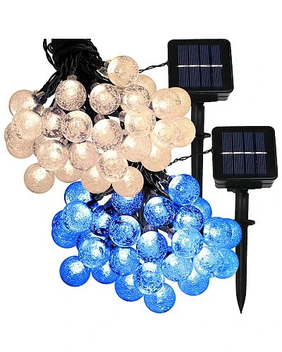 30-Count Globe LED Solar String Lights Home 1 30-Count Globe LED Solar String Lights Home