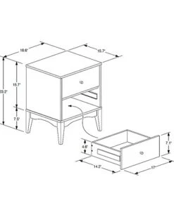 Landis Mid-Century Modern Ash Walnut Finished Wood 2-Drawer Nightstand Home -Home Furnishing Store 3050772225 RLLD 4