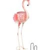 Pink Flamingo Metal Outdoor Garden Statue With Flowerpot Home