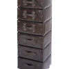 Wood & Leather 6-Drawer Cabinet Home